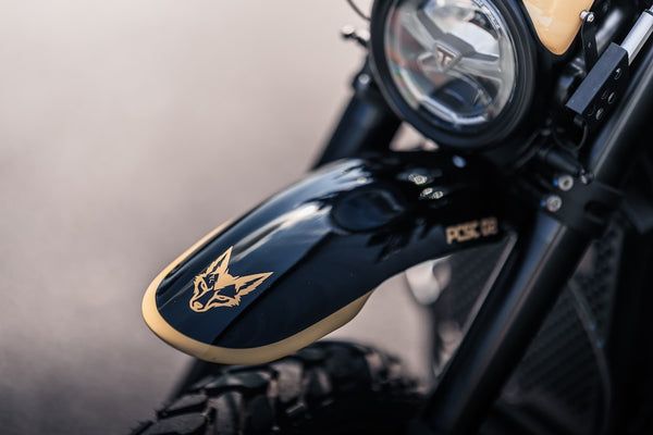 Poulson custom Fork covers to fit Triumph as seen on the 'Jackal'