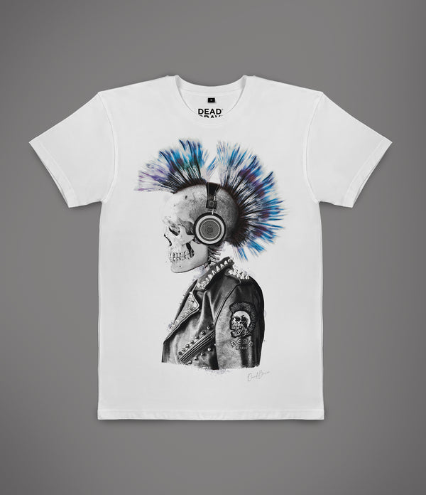 DEAD BRAVE - Punked Skull T-Shirt, White
