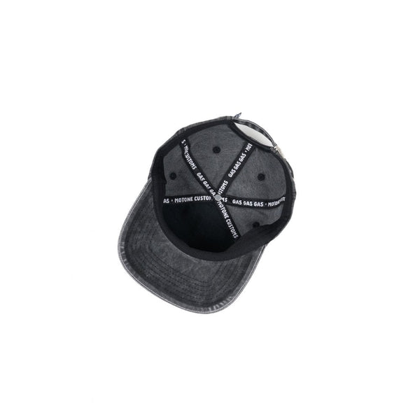Motone ACIDWOLF -Panel Cotton Twill Hat - Black Washed Cotton
