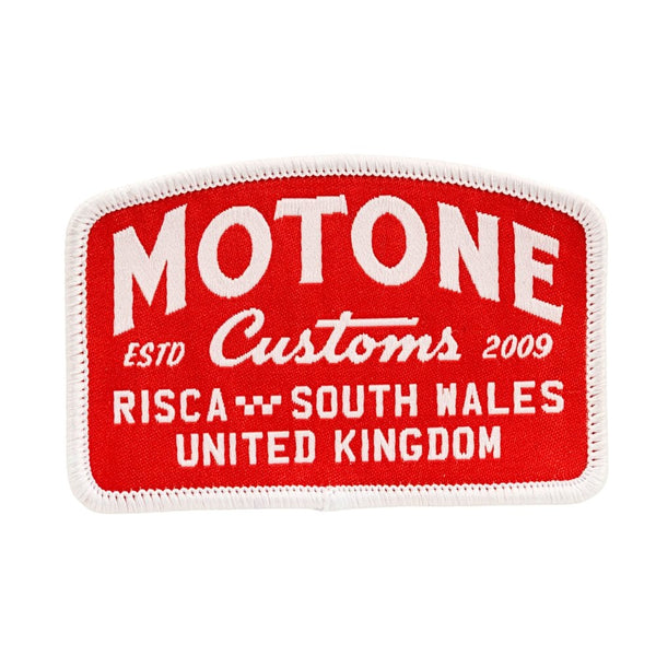 Motone ANGRY ARCH Red and White Sew-On Motone Patch