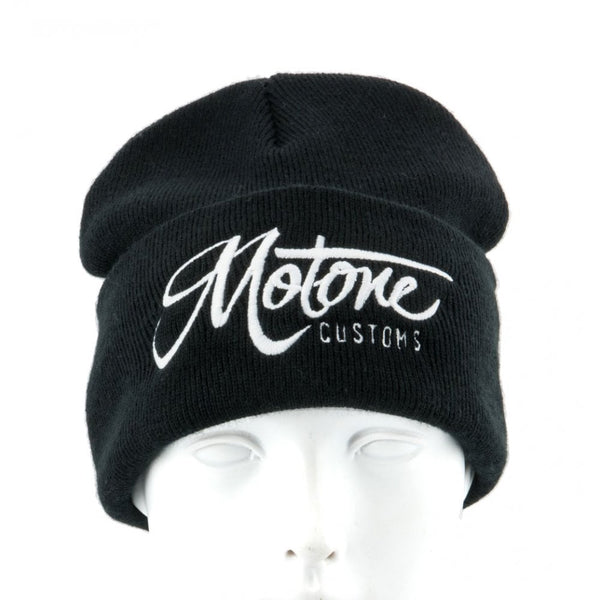 Motone Beanie - Black - Embroidered Motone Logo in White