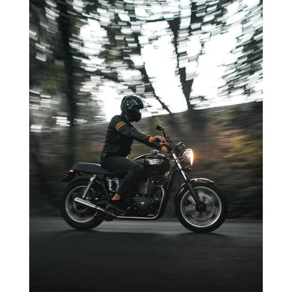Motone Bonneville Dual Seat - Rattlesnake Tail - Black
