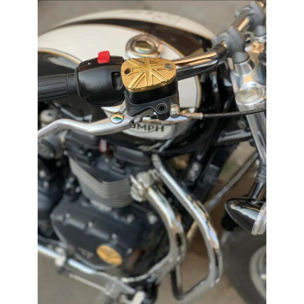 Motone BRASS Disc Brake Oil Reservoir Master Cylinder Cap - Finned/Rib