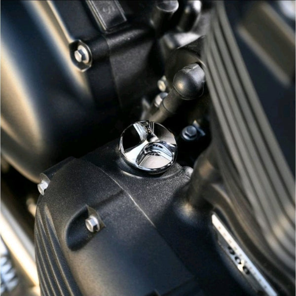 Motone Buzzsaw Engine Oil Filler Cap - Billet - Chrome