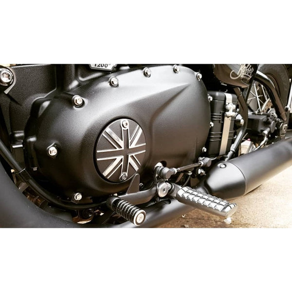 Motone Clutch Badge - Union Jack - Black/Polish Contrast Finish