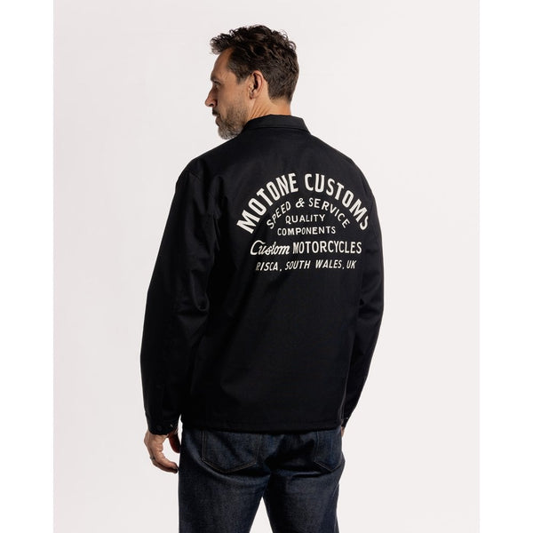 Motone Coach Jacket - Black/Ecru - Large Size: Large