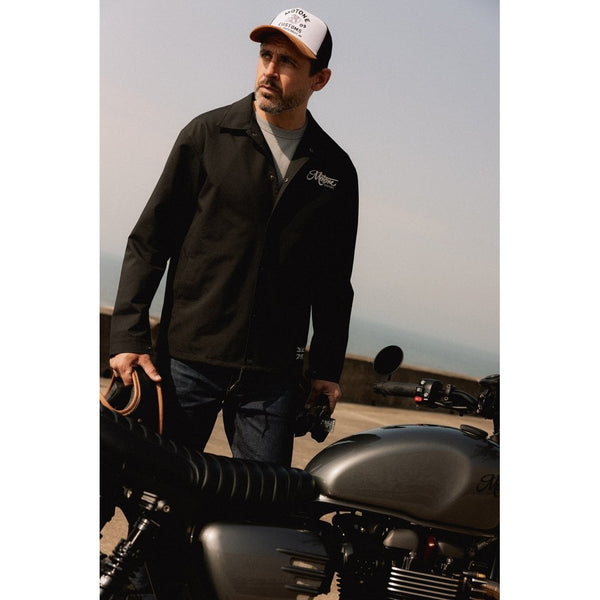 Motone Coach Jacket - Black/Ecru - Large Size: Large