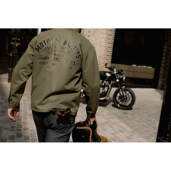 Motone Coach Jacket - Olive Green/Black - Large Size: Large