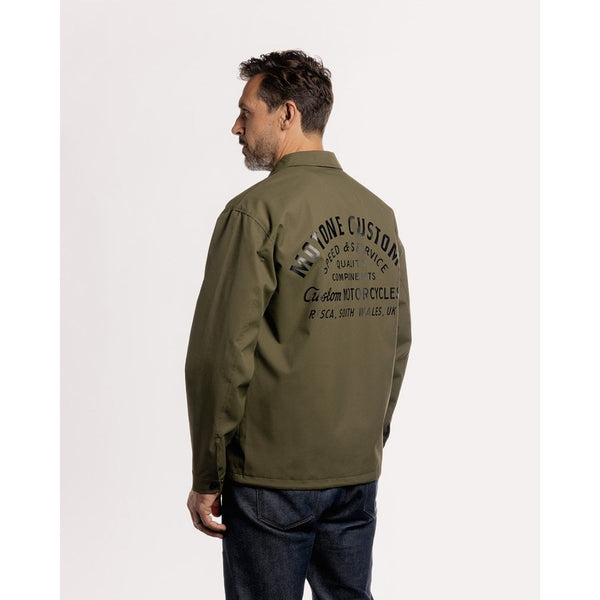 Motone Coach Jacket - Olive Green/Black - Large Size: Large