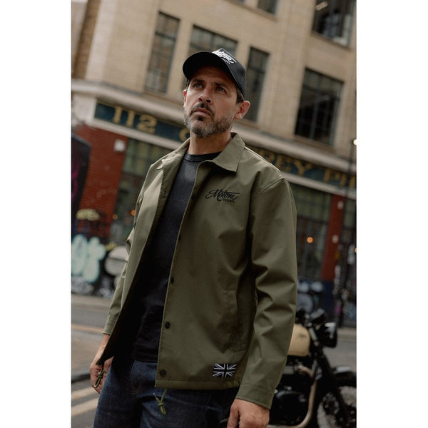 Motone Coach Jacket - Olive Green/Black - Large Size: Large