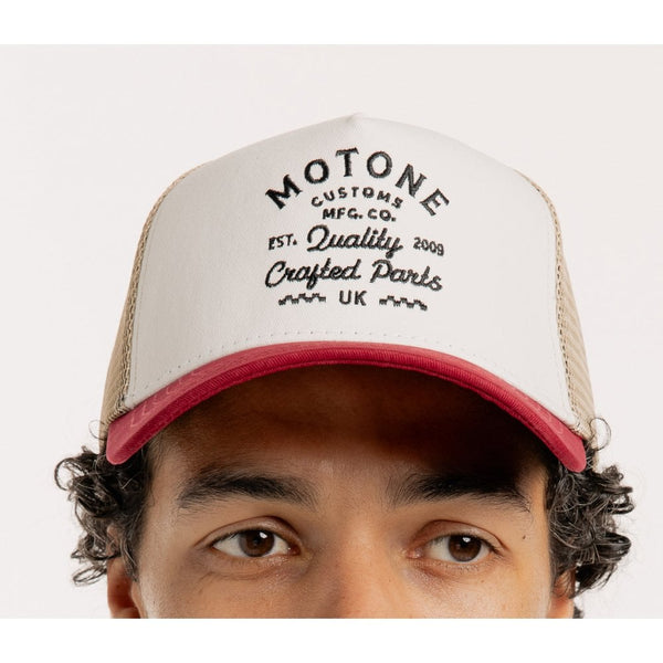 Motone CRAFTY Trucker Cap - Red/Ecru/White