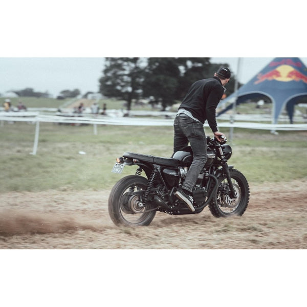 Motone Bobbed predrilled Rear Mudguard/Fender - Black Anodised Alumini