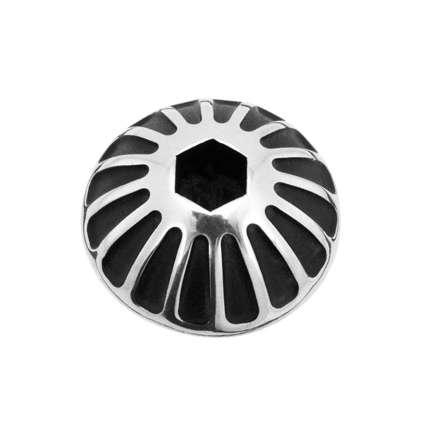 Motone Engine Oil Filler Cap - Roswell - Contrast Black/Polish
