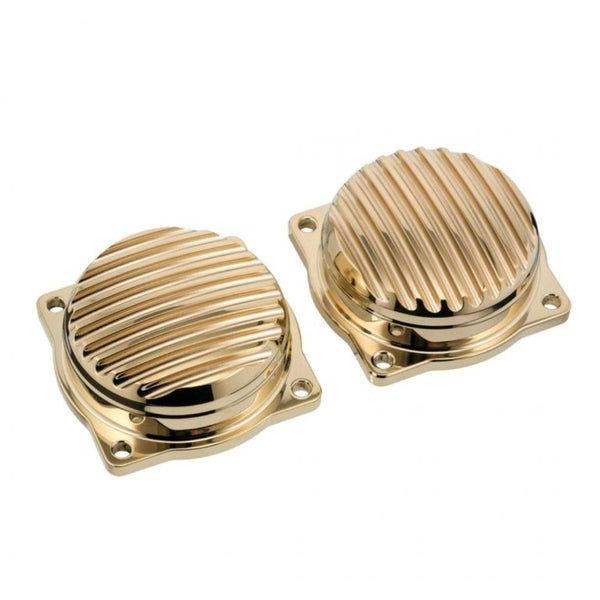 Motone Finned EFI Carb Tops Contrast Cut Brass