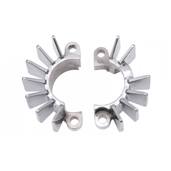 Motone Finned Exhaust Clamps - LC - Polish Finish