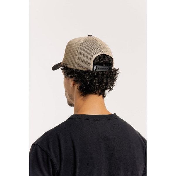 Motone GARAGEGOALS Trucker Cap - Black Suede - Garage Bobber Graphic