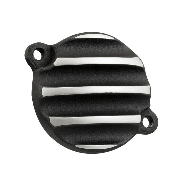 Motone Honda Engine Oil Cover - Ribbed - Contrast Black/Polish