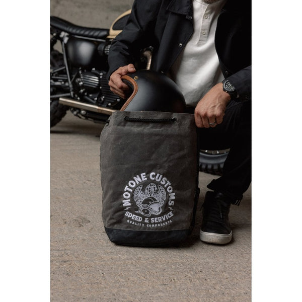 Motone LIDMASTER Helmet Bag - Lined - Quilted - Waxed Canvas