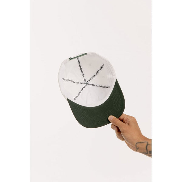 Motone LUCKY7 5-Panel Cap - Ecru/Green
