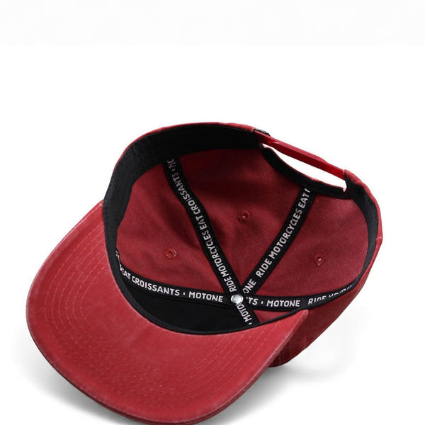 Motone OLD SPARKY 5-Panel Cotton Twill Hat - Red Washed Cotton
