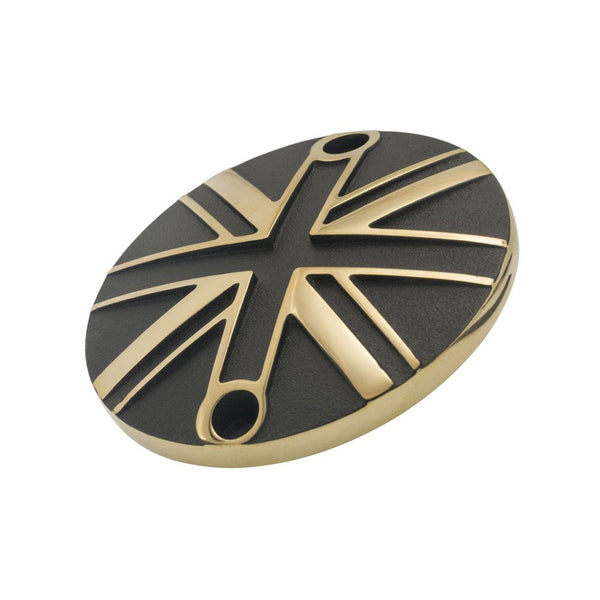 Motone 2 Tone Black & Brass ACG Engine Badge Union Jack Flag