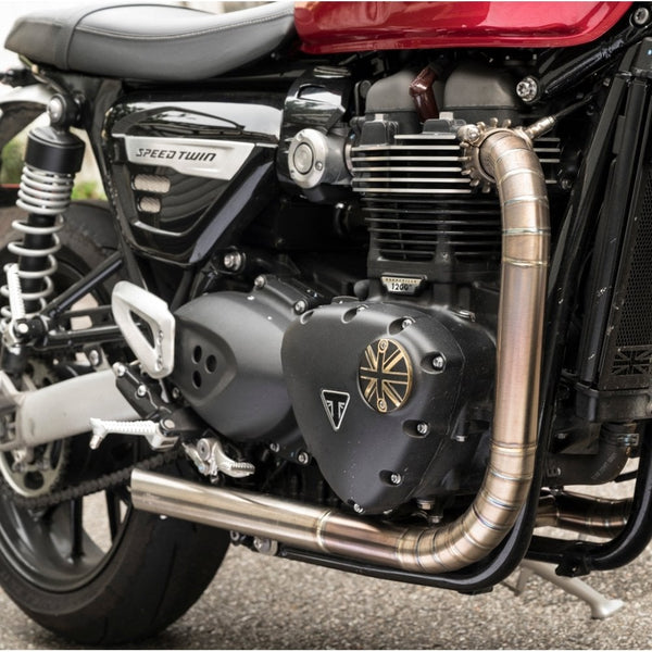 Motone 2 Tone Black & Brass ACG Engine Badge Union Jack Flag