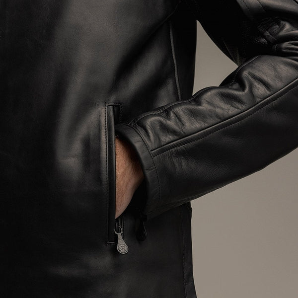 Motone Revolver Leather Jacket (Black) - Extra Large Size: Extra Large