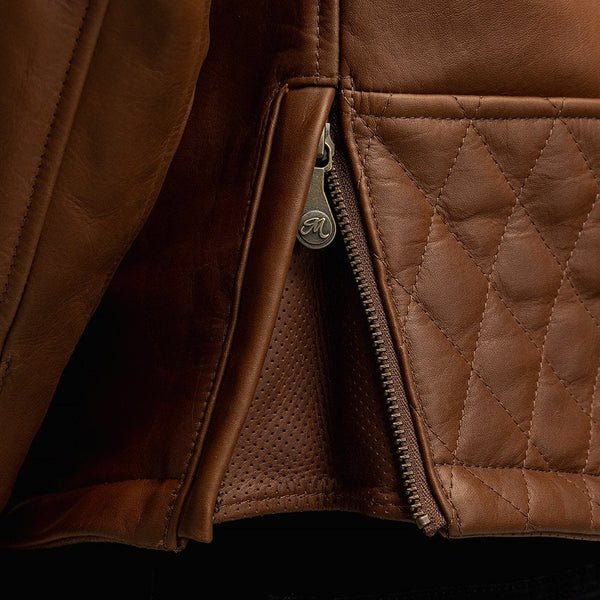 Motone Revolver Leather Jacket (Tobacco) - Extra Large Size: Extra Lar