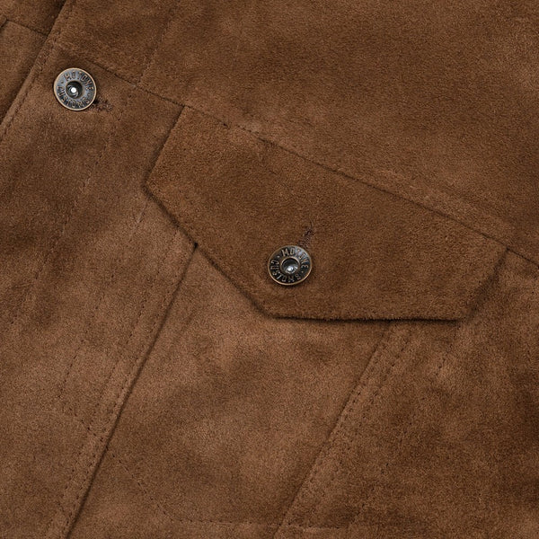 Motone ROUGHNECK Reverse Suede Trucker Jacket (Otter Brown) - Extra La