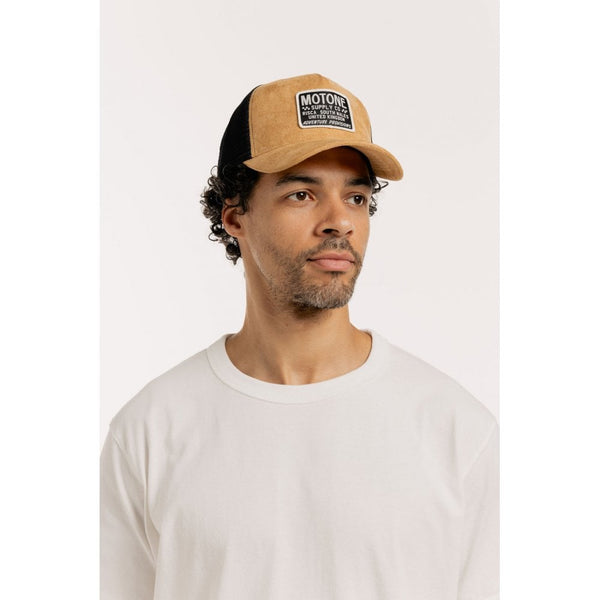 Motone SANDDUNE Trucker Cap - Sand Suede Custom Patch