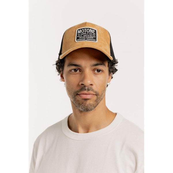 Motone SANDDUNE Trucker Cap - Sand Suede Custom Patch