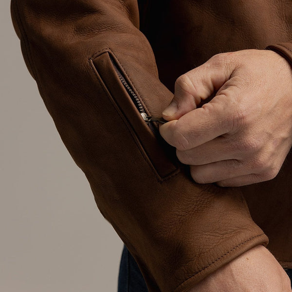 Motone Shogun Leather Jacket (Mahogany) - Extra Large Size: Extra Larg