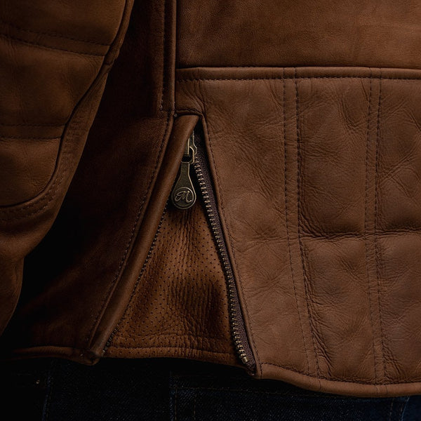 Motone Shogun Leather Jacket (Mahogany) - Extra Large Size: Extra Larg