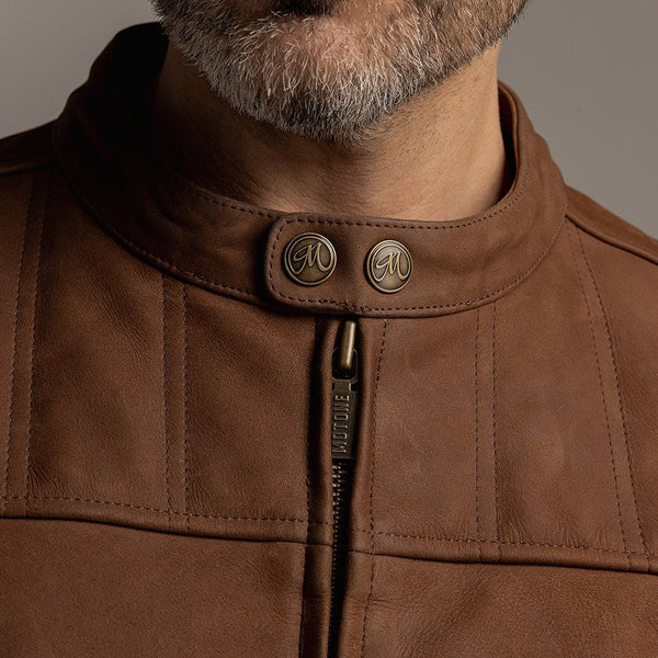 Motone Shogun Leather Jacket (Mahogany) - Extra Large Size: Extra Larg