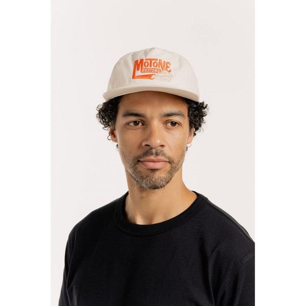 Motone SMOKE 5-Panel Cap - Ecru (Off White) Cotton Twill