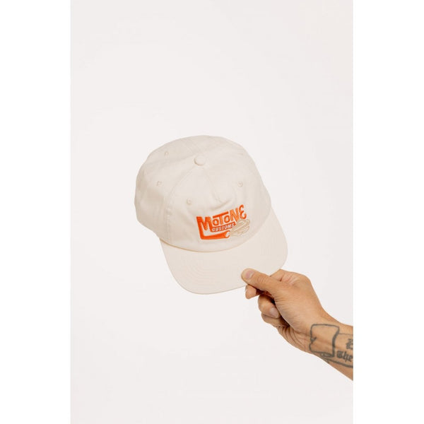 Motone SMOKE 5-Panel Cap - Ecru (Off White) Cotton Twill
