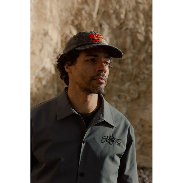 Motone SMOKER - 6-Panel Vintage Cap - Black Washed Cotton