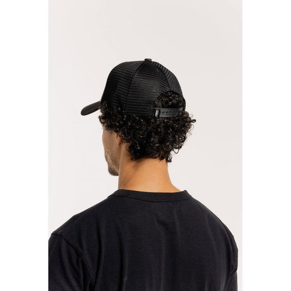 Motone SNAKE Trucker Cap - Black Suede Gold Snake