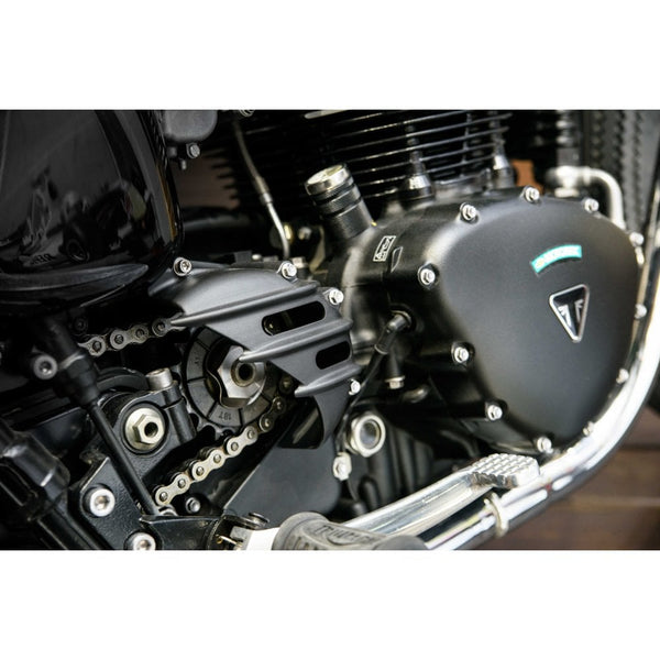 Motone Sprocket Cover - Ribbed - Black - AC