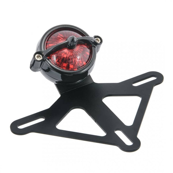 Motone Steel License/Number Plate Bracket Round Light