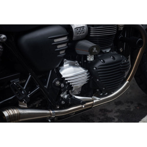 Motone Streamliner Sprocket Cover - Ribbed - Brushed Finish - LC - Str