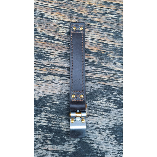 Motone Beltane Bobber Battery Strap BROWN Leather & Brass
