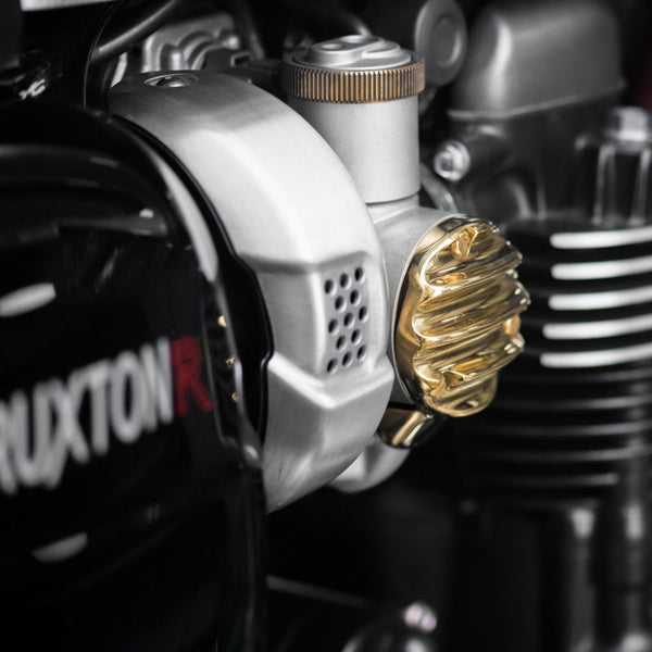 Motone Brass Ribbed Throttle Body Covers 1200