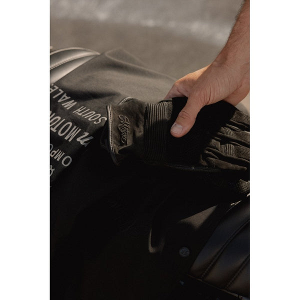 Motone WRAITH - Motorcycle Riding Gloves - Nubuck Leather - Black