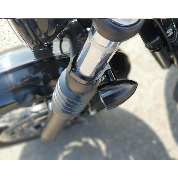 Motone M8 Wrap-Around Fork Indicator Turn Signal Bracket Clamps - Pair
