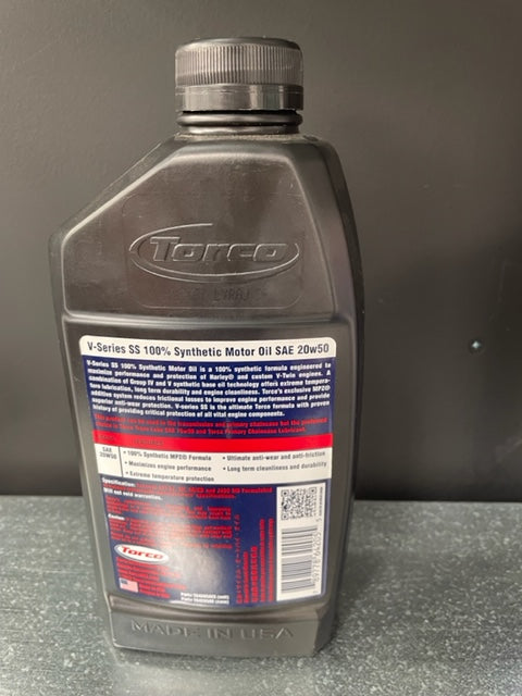 TORCO OIL - V TWIN SERIES SAE20w50 MPZ 100% synthetic 1 Litre