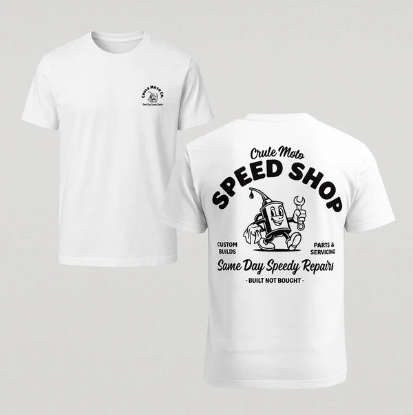 Crule Speed Shop Tee - Black & White