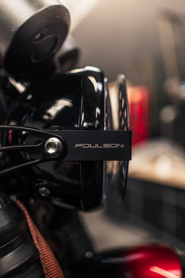 POULSON Scrambler headlight grill - With optional yellow lens