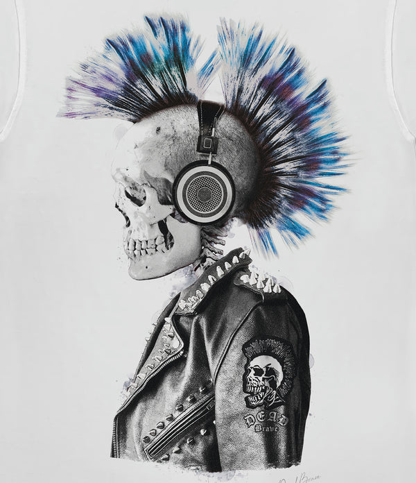 DEAD BRAVE - Punked Skull T-Shirt, White