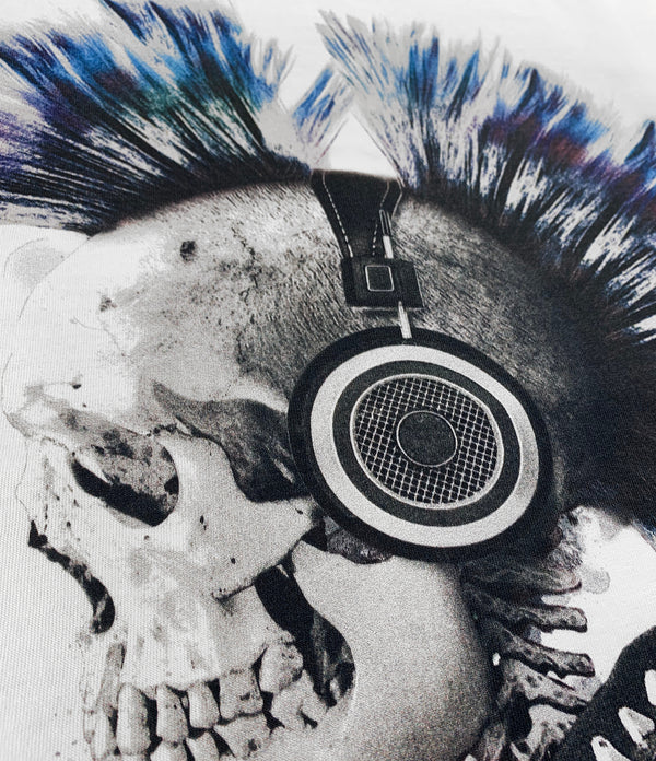 DEAD BRAVE - Punked Skull T-Shirt, White